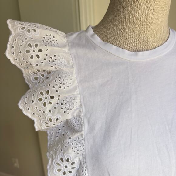 J.Crew Ruffle-sleeve eyelet top - Picture 3 of 5